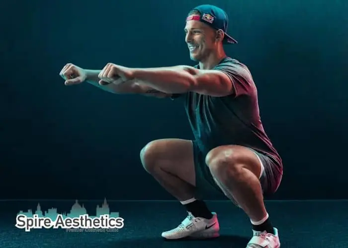 Image of man build leg muscle Beccles through exercise