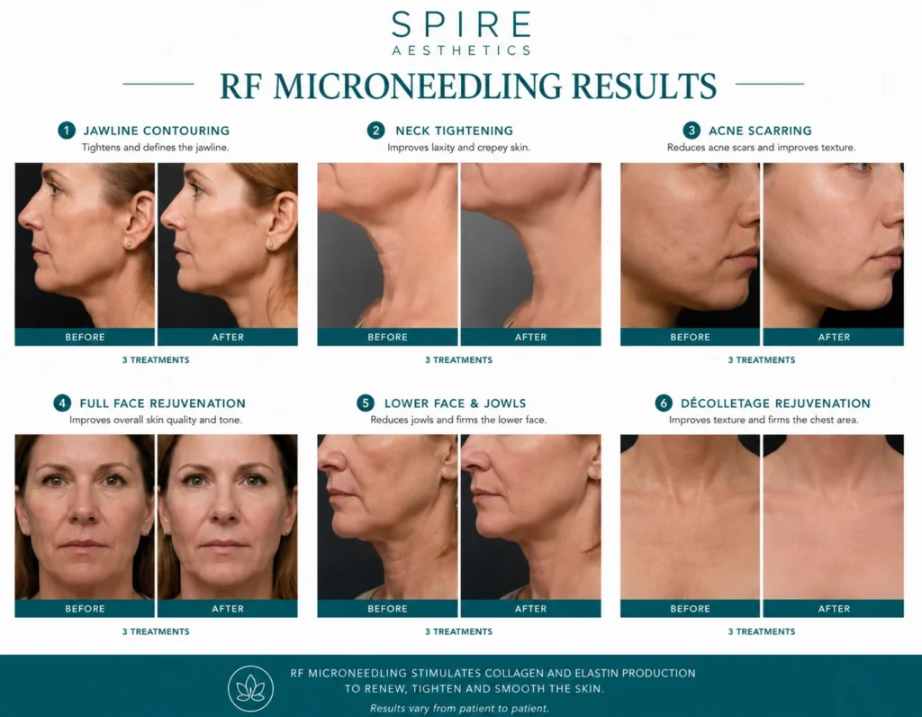 RF Microneedling Skin tightening Beccles results