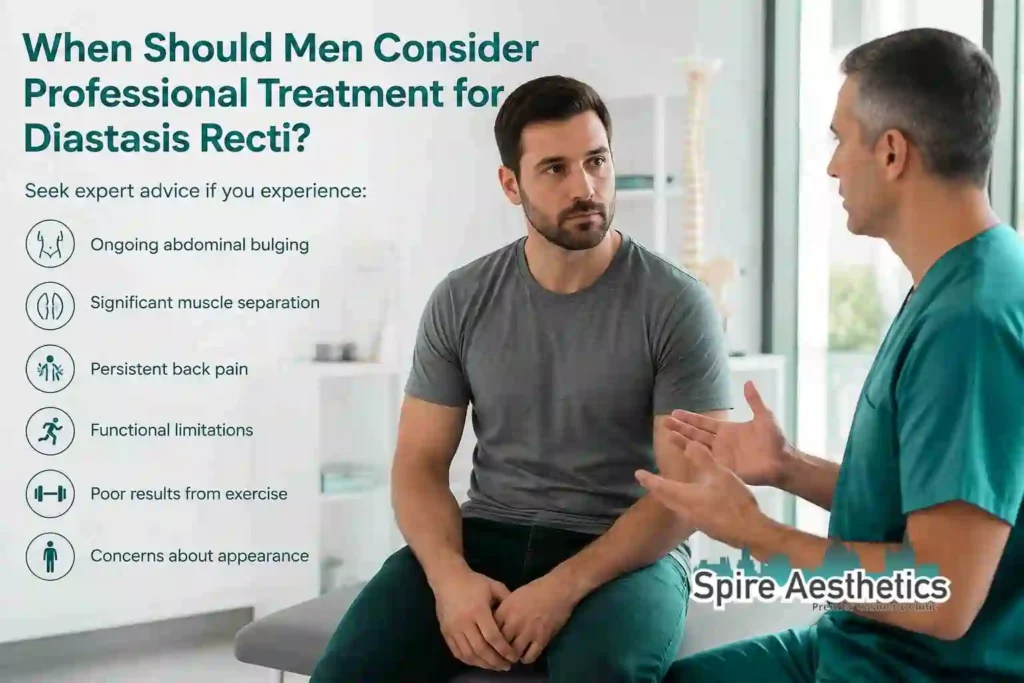 When Should Men Consider Professional Treatment for Diastasis Recti Beccles?
